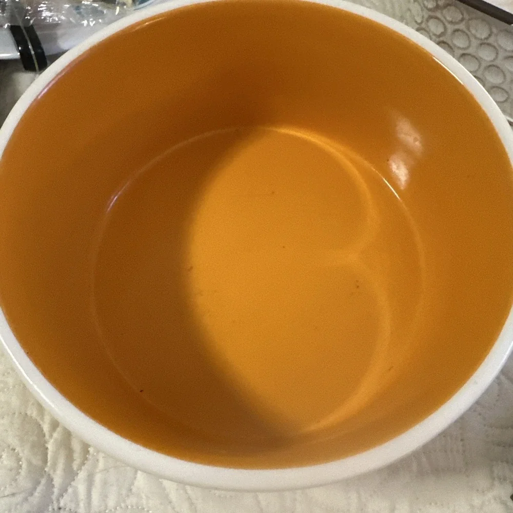 Rae Dunn WOOF Cream Ceramic Dog Bowl, NEW 8